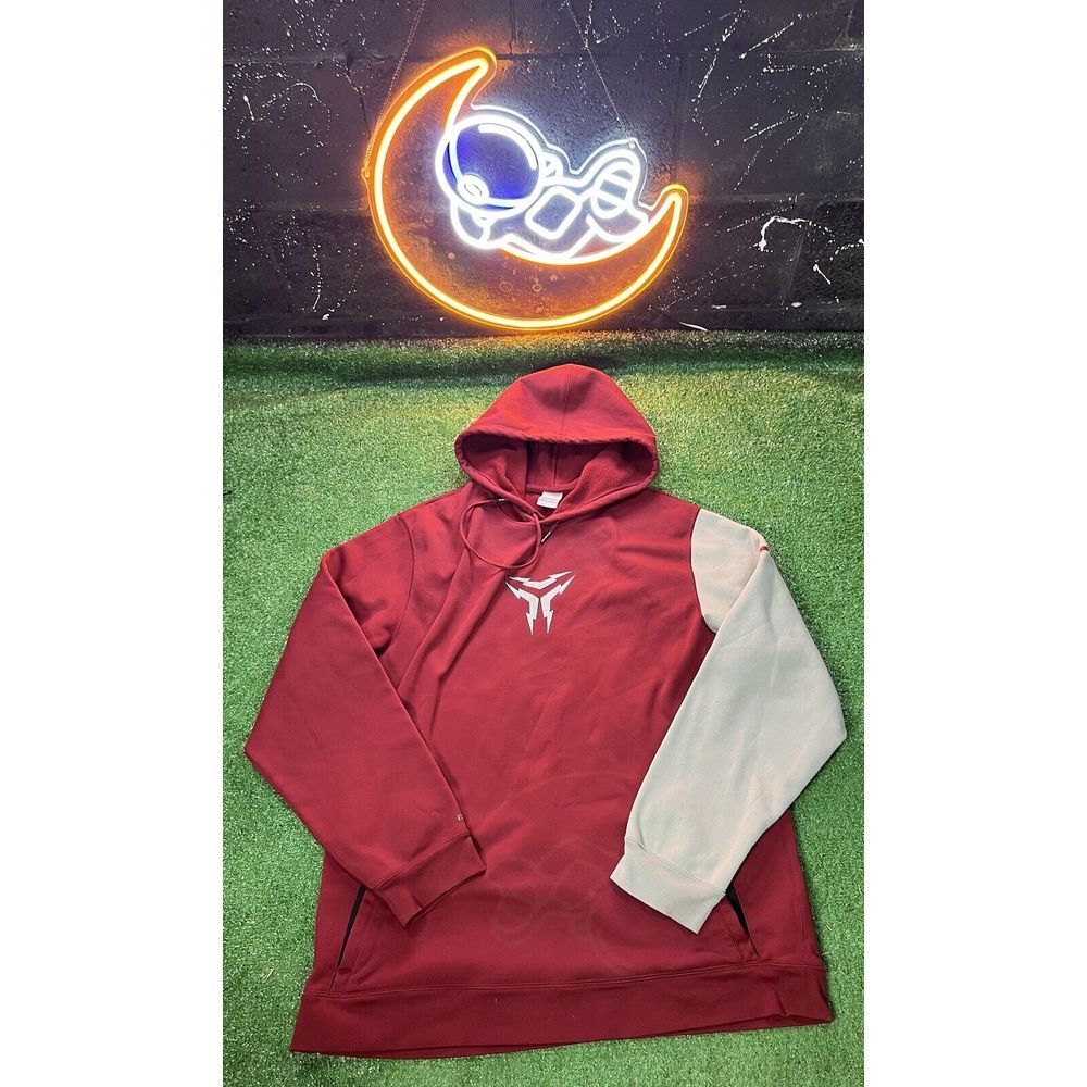 Vintage Nike Y2K Maroon/Gray Hoodie Pullover Sweatshirt Gray Tag Mens Sz XXL